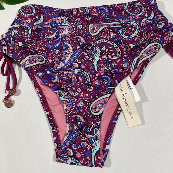 NWT Nanette Lepore [ 6 ] Eugenia‎ High Waist Bikini Bottom Persian Paisley - Picture 7 of 12